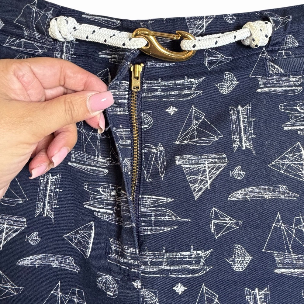 Lauren Ralph Lauren Womens Nautical Ship Print 100% Cotton Shorts Size 10 Preppy - Picture 9 of 14